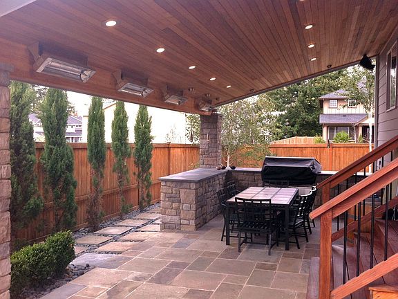 Outdoor covered, heated kitchen
