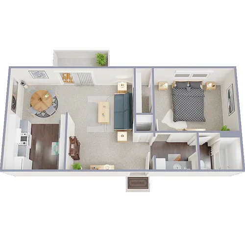 Floor plan 1 Bed 1 Bath A