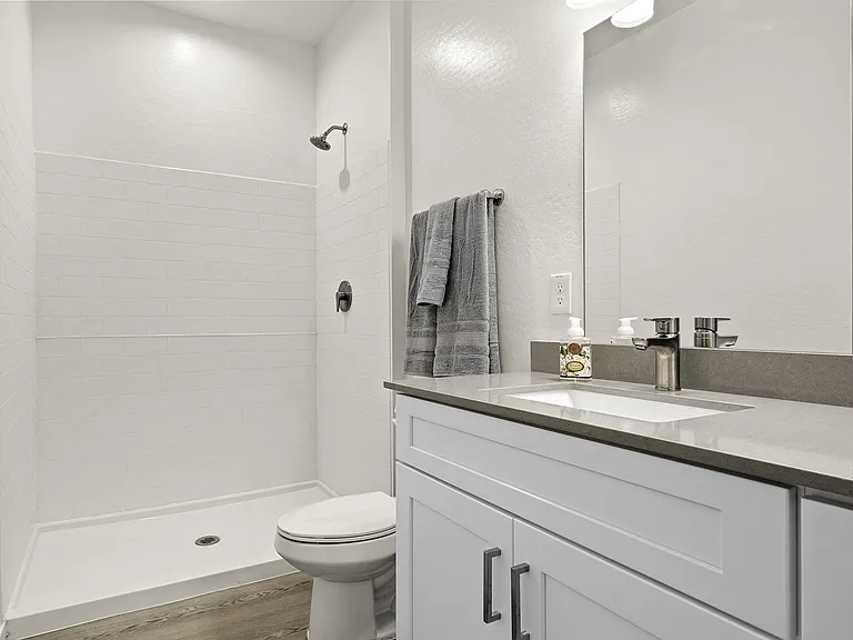 Spacious walk-in showers