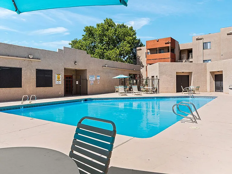 Shaded Poolside Tables