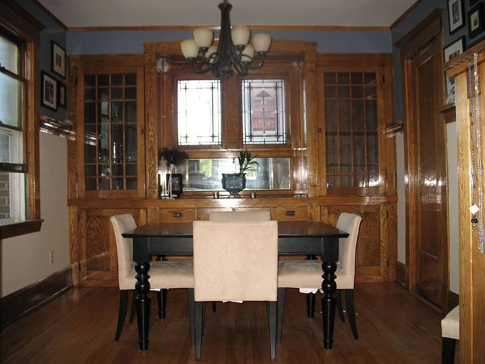 Original built-in with Prairie Style stained glass