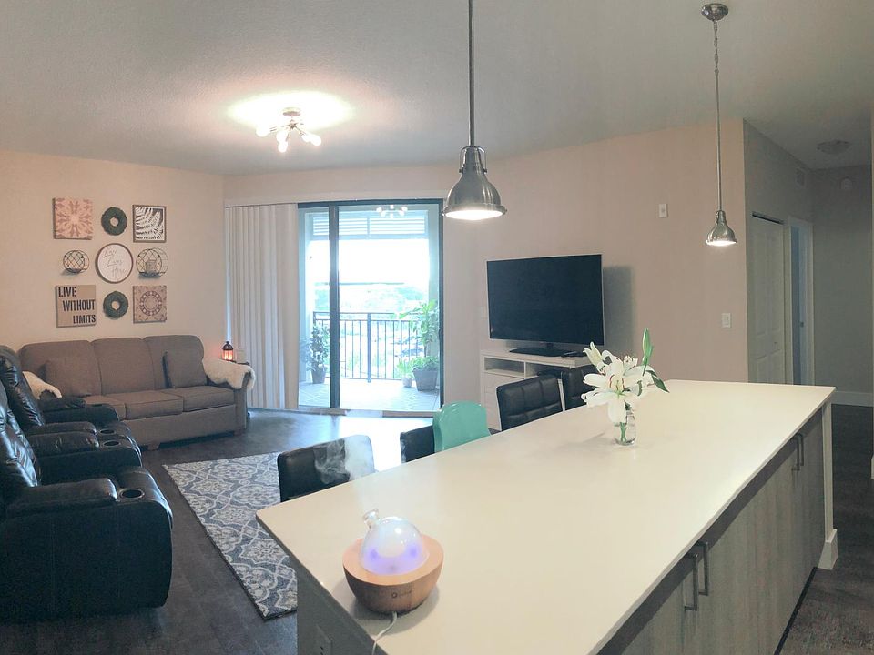 Kitchen overlooking living room