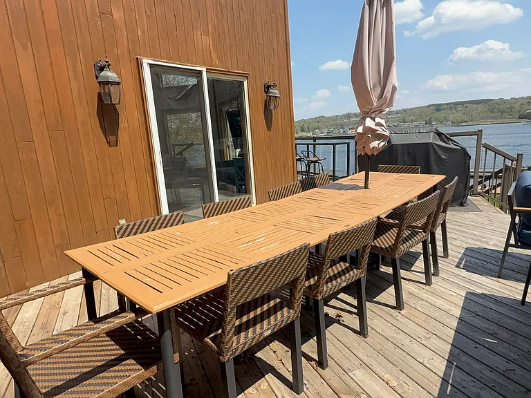 Outdoor dining area with BBQ
