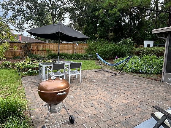 back patio from the porch