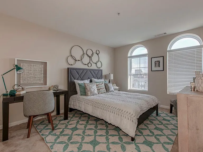 Bedroom with carpet