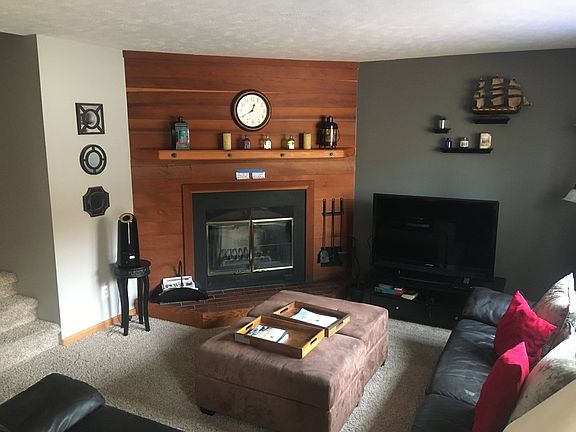 Living area with fireplace