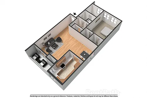 Floor plan 1 Bed 1Bath