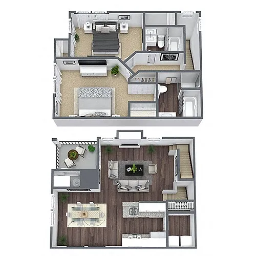 Floor plan B6: 2 Bed 2 Bath