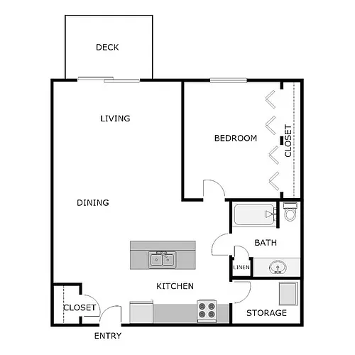 Floor plan 1 Bedroom 1 Bathroom
