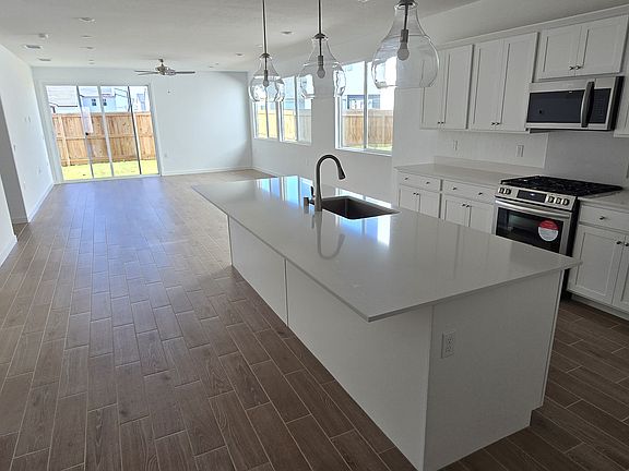 kitchen and living room