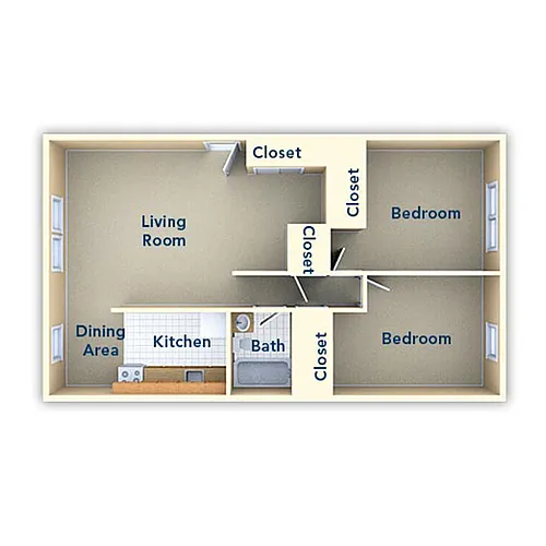 Floor plan Two Bedroom