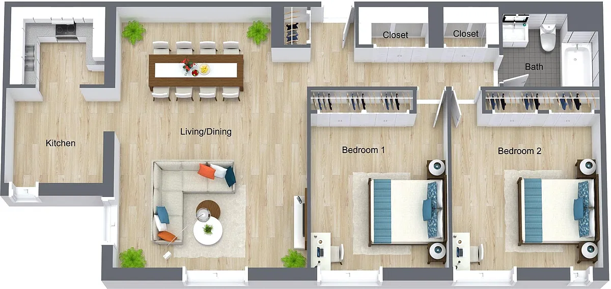 Floor plan Superior Two Bedroom