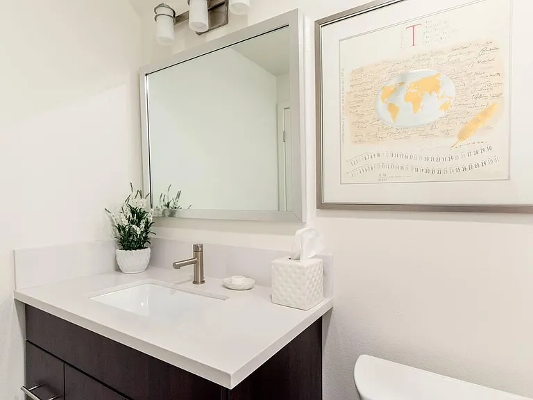 Another view of the private ensuite bathroom connected to the office/guest bedroom.