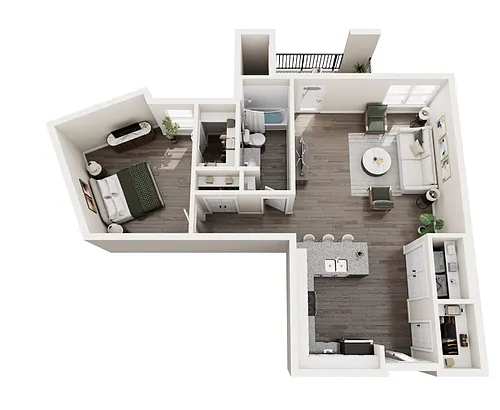 Floor plan 1BR-B