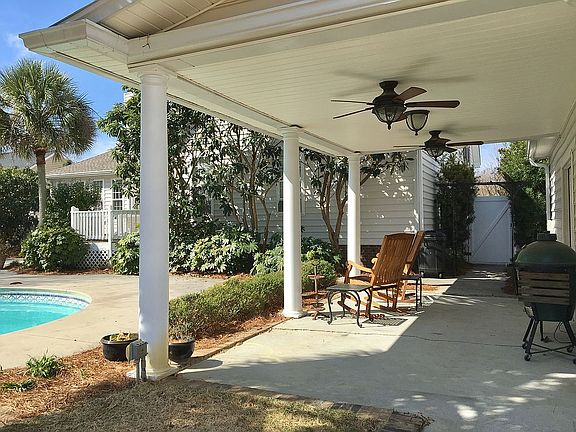 porch off detached garage   