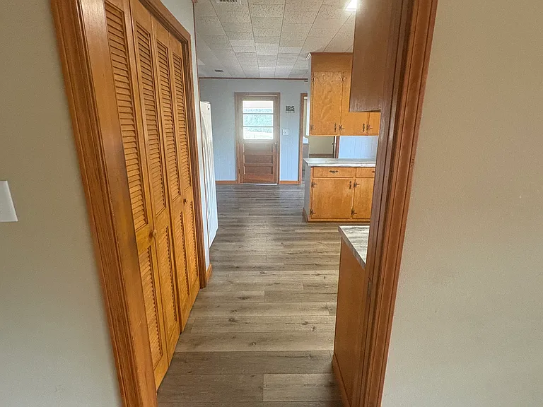 View of carport door from office/den