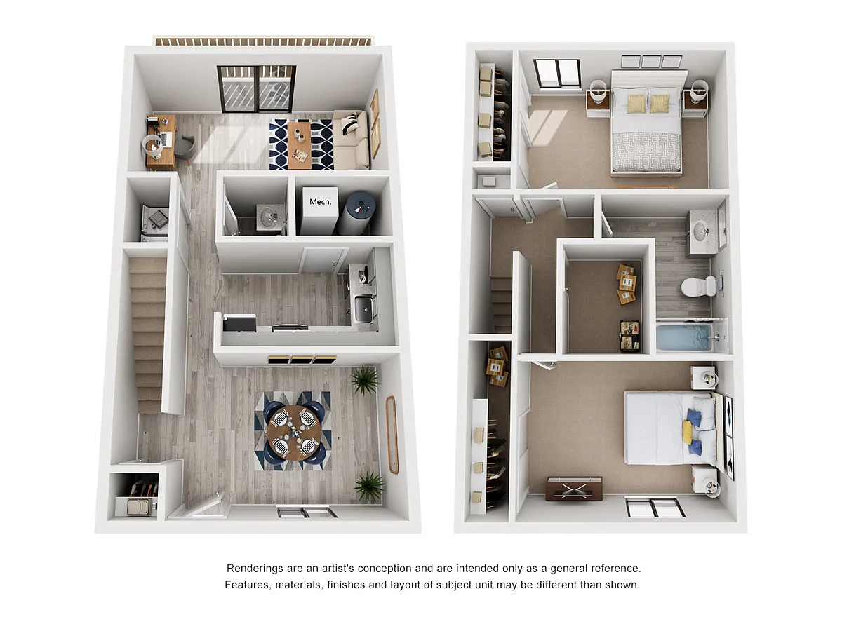 Floor plan Two Bedroom Townhouse