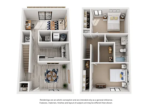 Floor plan Two Bedroom Townhouse