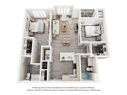Floor plan TWO BEDROOM (B1)
