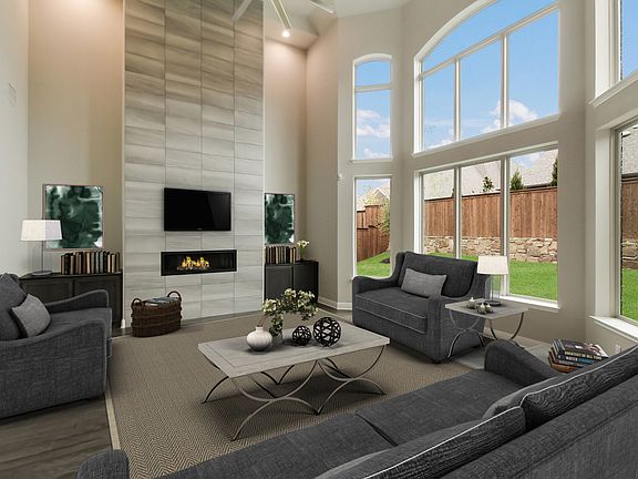 Actual great room virtually staged for demonstration only