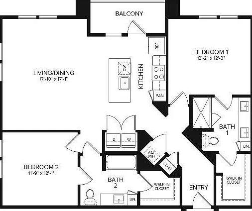 B2 | 2 bed 2 bath | 1247 sq ft B2 | 2 bed 2 bath | 1247 sq ft