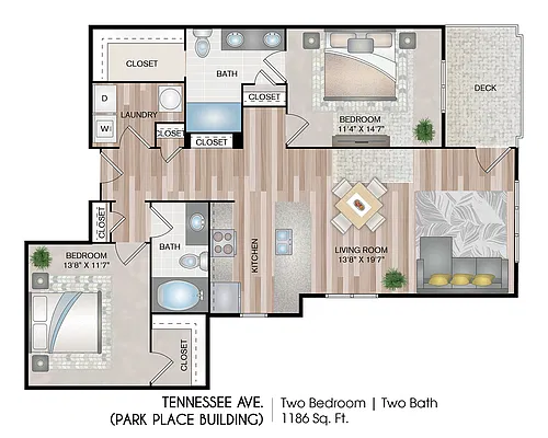 Floor plan Tennessee Ave (Parkside Building)