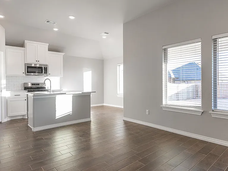 Living, kitchen and dining
