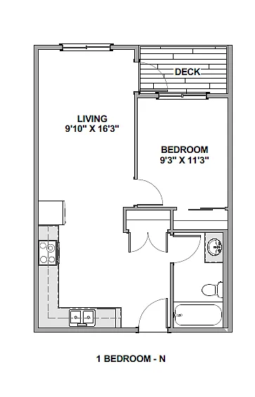Floor plan 1 Bedroom N