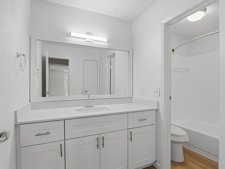 One Bedroom One bathroom vanity and bathroom.