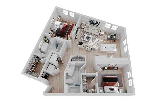 Floor plan 2x2B7