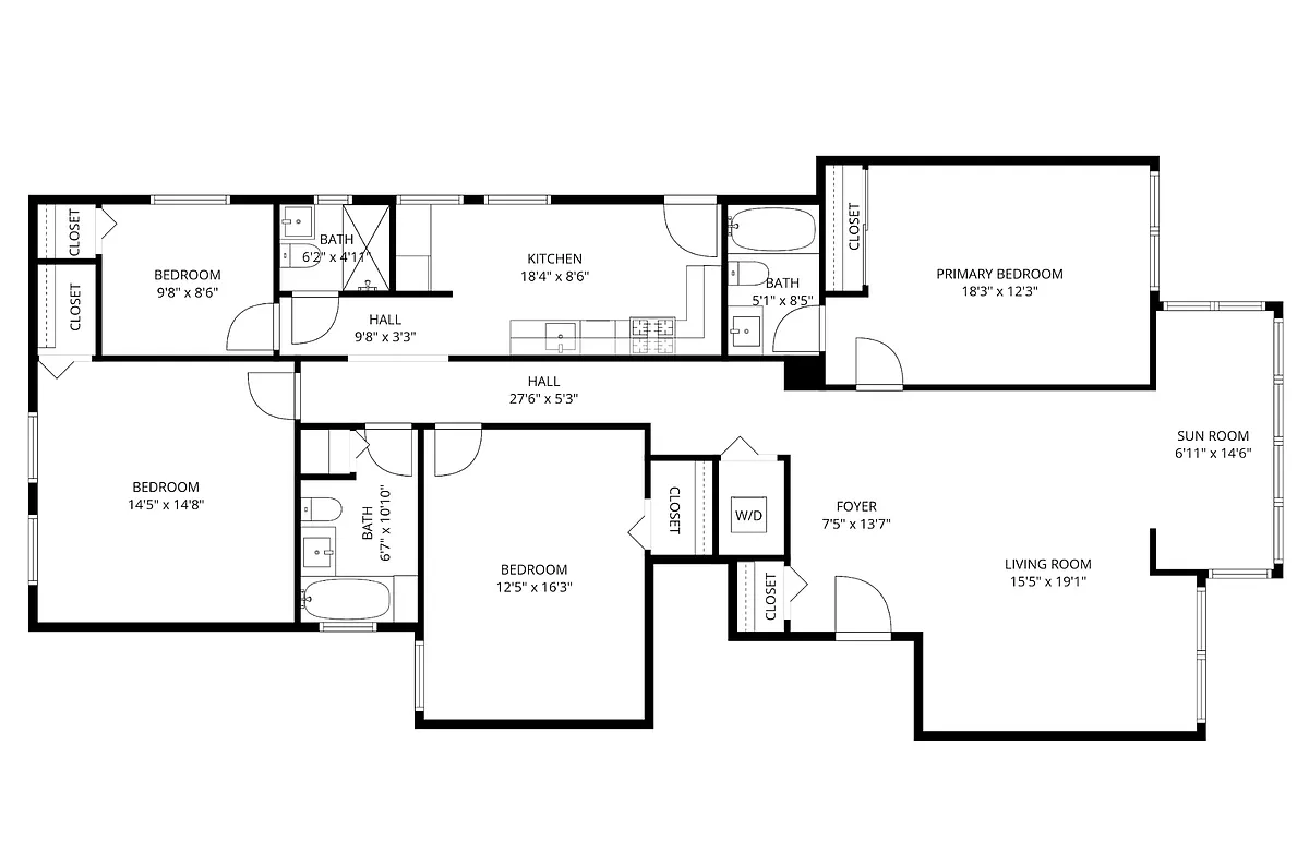 Floor plan 4 Bedroom- 3 Bathroom