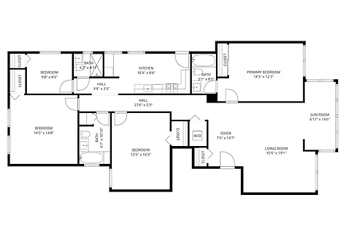 Floor plan 4 Bedroom- 3 Bathroom
