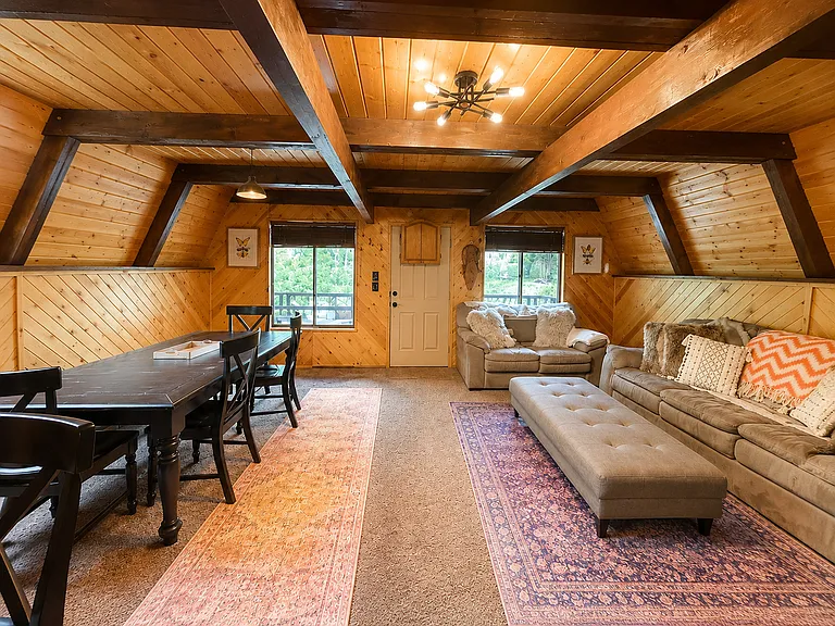 Dining area and living room
