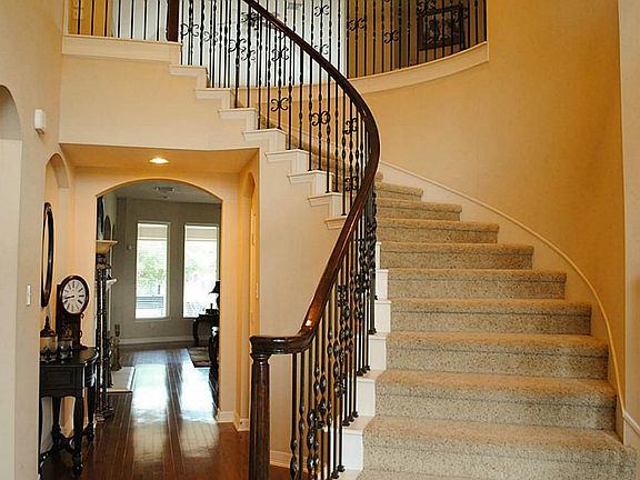 Spiral staircase greats you.