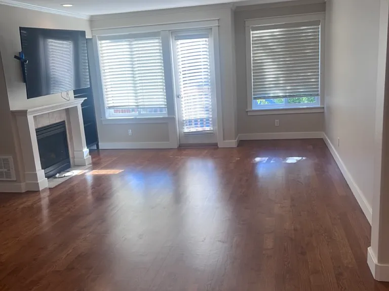 Large main floor great room allows for living, dining and kitchen.