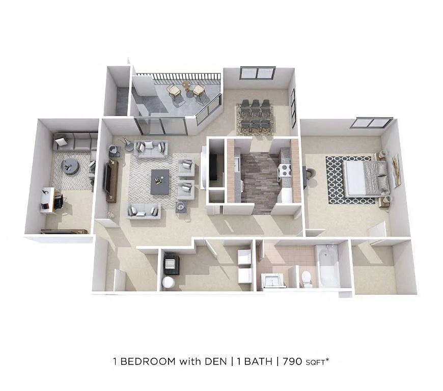 Floor plan One Bedroom-790 sqft