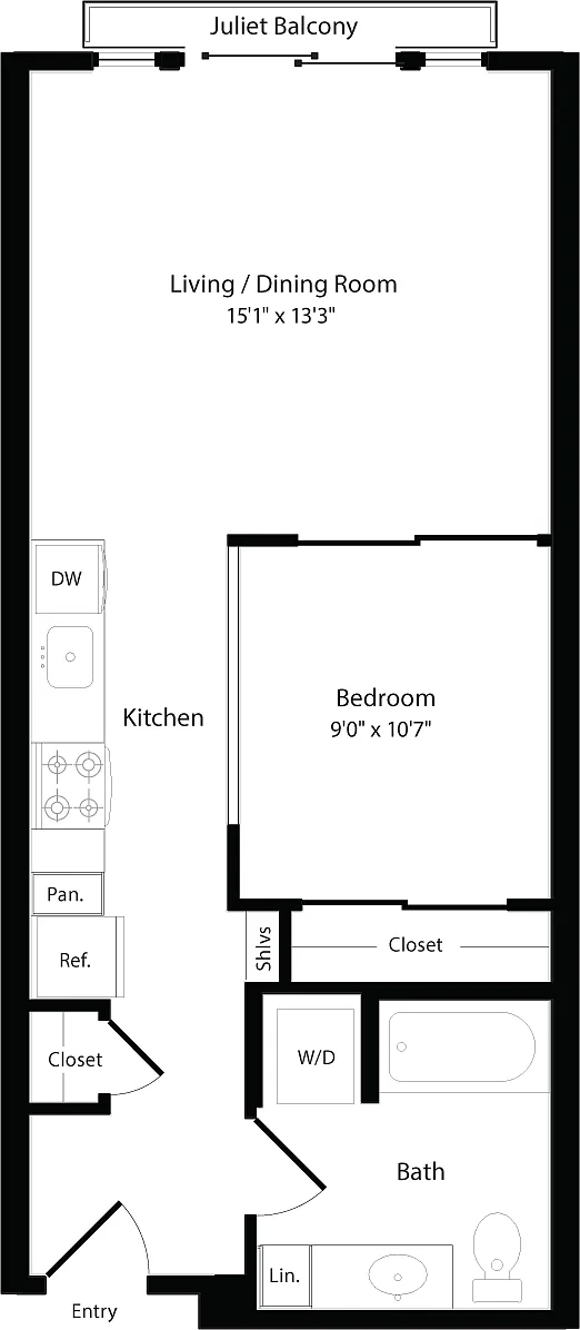 Floor plan O2a East- Floors 3-6