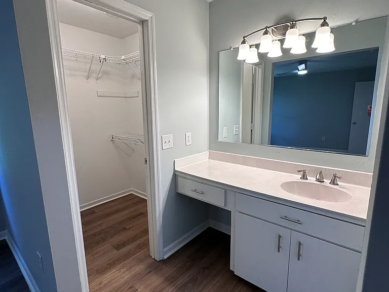 Master vanity with walk-in closet