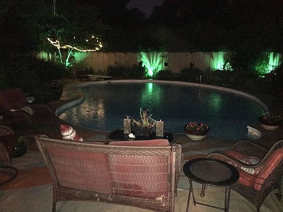 Pool side at night