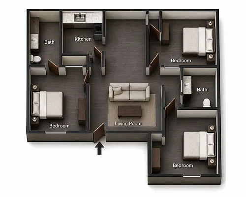 Floor plan 3 Bedroom