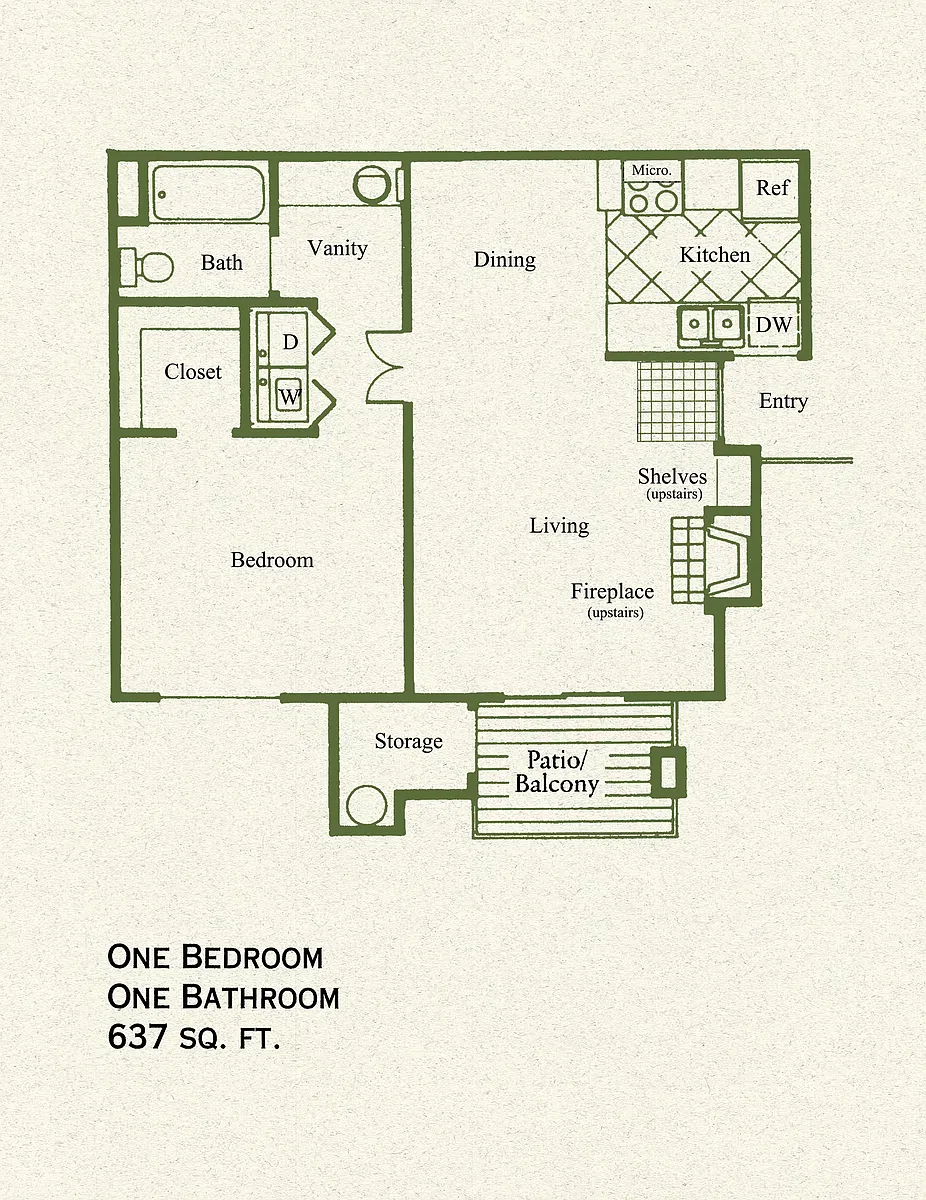Floor plan One Bedroom One Bath