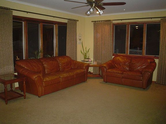 Large Family Room with Sliders to Deck