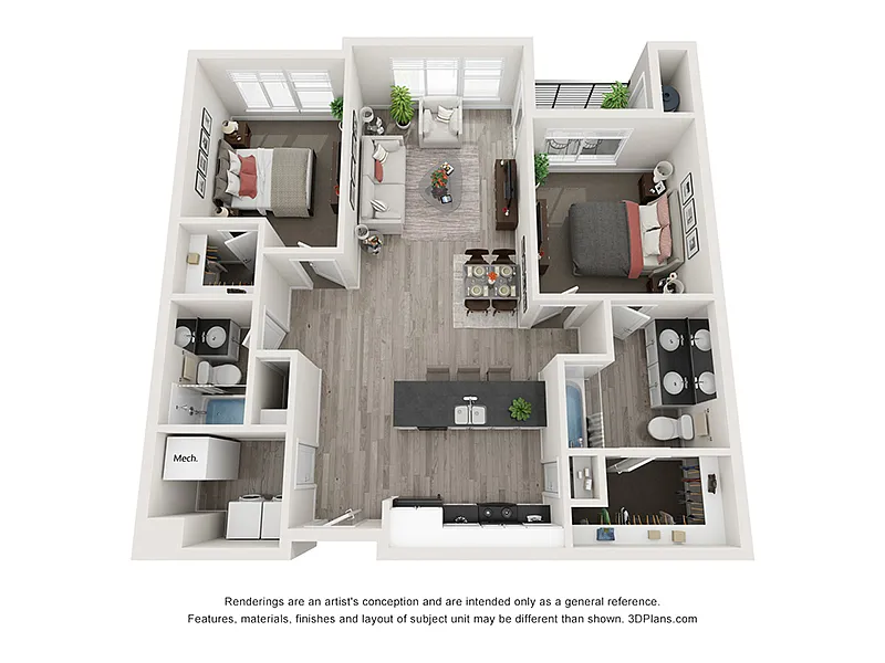 Floor plan 2 Bedroom A