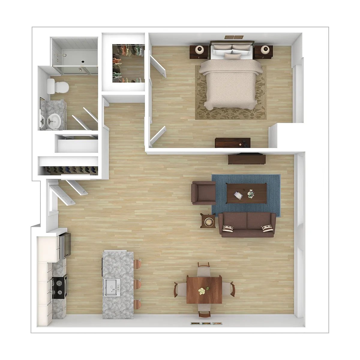 Floor plan Mill 8 - 1 Bedroom 1 Bathroom - Jute