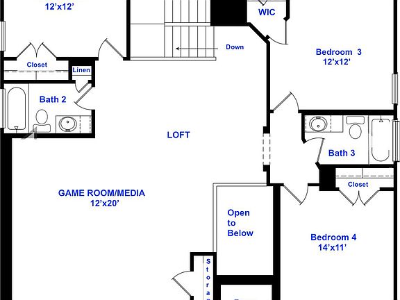 3 bedrooms up, Loft, Game Room. 2 Full bathrooms