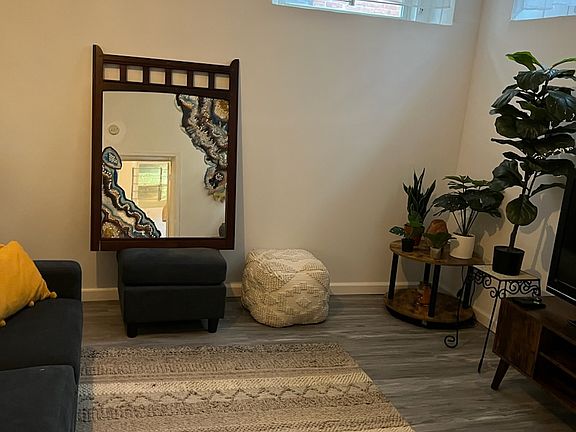 Funky, one-of-a-kind epoxy mirror (will be mounted prior to arrival)