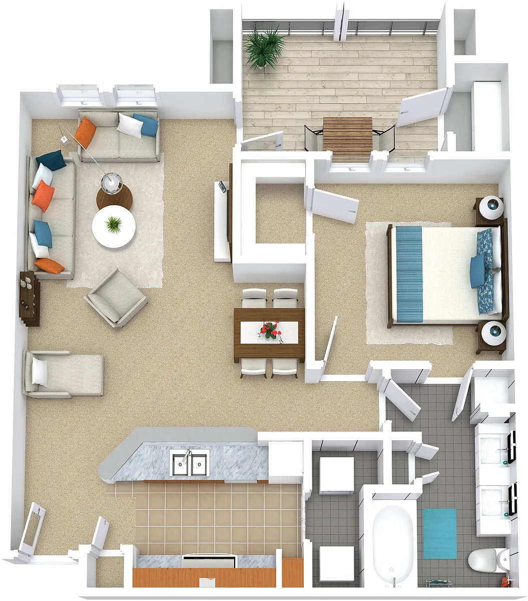 Floor plan 1x1 715sf BH - A3