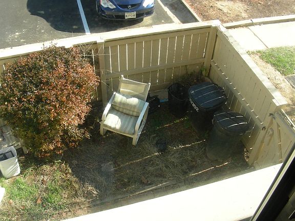 View of patio from upstairs bedroom window