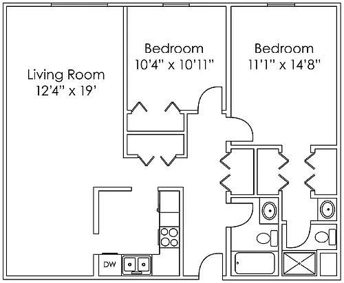 Floor plan 2 Bedroom C