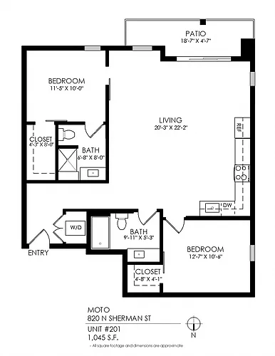 Floor plan 2 Bedroom 2 Bath